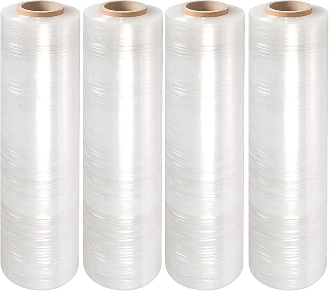 PackageZoom 40 Rolls 15" x 1500 Ft Stretch Wrap Heavy Duty, 55 Gauge High Performance Stretch Film Replaces 80 Gauge Low Films, Clear Hand Stretch Wrap