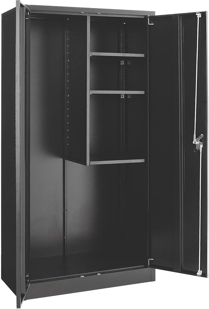 Global Industrial Janitorial Cabinet Assembled 36x18x72 Black