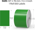 500 Pcs Rectangle Inventory Stickers Vinyl 3 × 5 Inch Moving Labels for Storage Bins Self Adhesive Color Coding Labels Waterproof Removable for Boxes Warehouse Classroom Office, Green