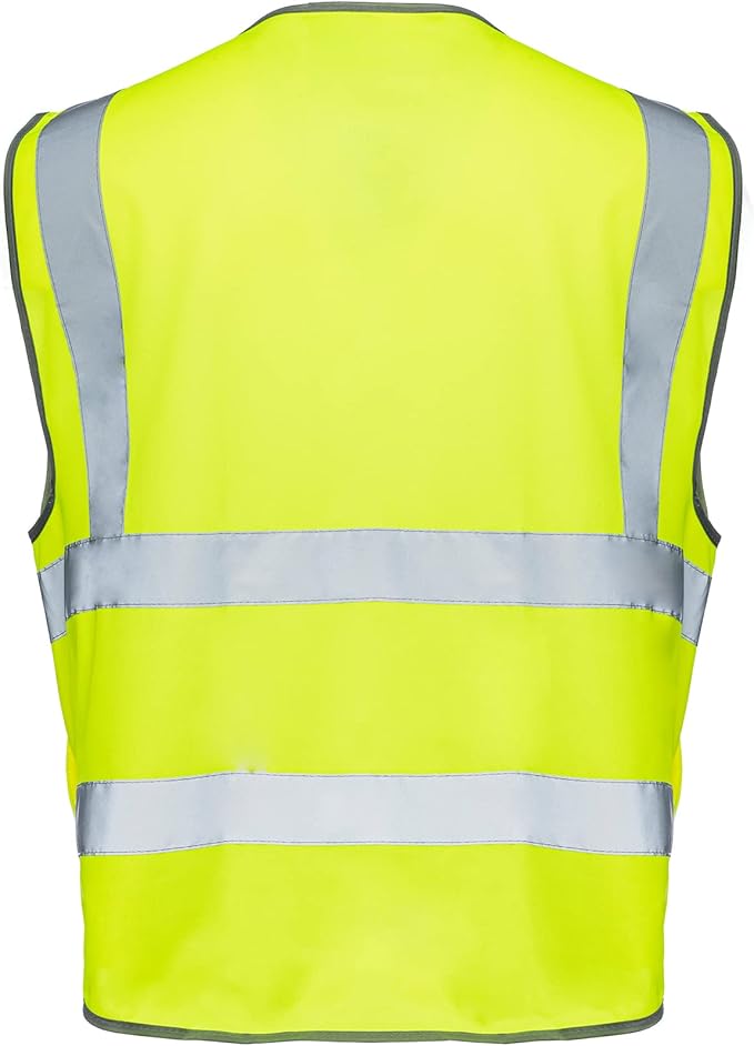 Vest 9 Pockets Class 2 High Visibility Zipper Front Construction Vest For Men & Women – Yellow