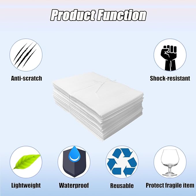 6''x8''Small Foam Pouches, 50PCS Cushioning Foam, Packing Supplies for Moving and Packing, Foam Pouches for Small Fragile Items/Electronic Products/Cosmetic Products/Jewelry/Glasses/Cups.