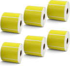 BETCKEY - 3" x 2" Multipurpose & Shipping Labels Compatible with Zebra & Rollo Label Printer,Premium Adhesive & Perforated[Yellow, 6 Rolls, 4500 Labels]