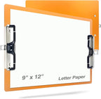 Aluminum Metal Clipboard Sturdy Stainless Hangable with Pen Holder Double Clip Board Size Letter A4 9" x 12.6" for School Office Business Medical Professionals Workshop Factory