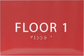6" X4" Floor 1 Sign - ADA Compliant Tactile Graphics Grade 2 Braille Text | Wall Mount Plastic Directional Assistance, Floor Number Sign for Office, Schools, Hospitals, Apartments