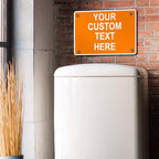 Aluminum Weatherproof Metal Sign Multiple Sizes Custom Personalized Text Here Orange White Warning Horizontal Street Signs 14x10Inches