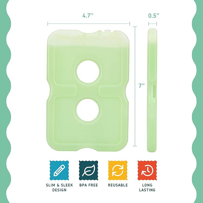 Healthy Packers Reusable Ice Packs for Lunch Boxes - Long Lasting Slim Freezer Packs, Thin Non-Toxic BPA-Free Hard Gel Ice Blocks for Coolers, Kids & Adults Lunch Bags, Travel, Camping, Food Storage