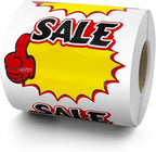 Starburst Sign Sale Stickers 4 x 3 Inches Self-Adhesive Blank Price Tags Sticker Writable Removable Waterproof Labels for Garage Retail Store Business 500 PCS