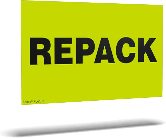 Kenco 3" X 5" Repack Fluorescent Shipping Label Stickers for Shipping and Packing - 500 Adhesive Labels Per Roll