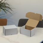 7x5x4 Inches Shipping Boxes Set of 25, White Corrugated Cardboard Box Literature Mailer for Packing Small Business