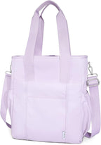 NOL Natural Organic Lifestyle Insulated Lunch Bag for Men/Women,Extra Large Lunch Tote Bag With Removable Adjustable Shoulder Strap with Multi Pockets,Leakproof Cooler Lunch Bag For Work,Light purple