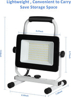 UFOND 6000 Lumen LED Work Light with Stand,60W Waterproof Flood Light, Brightness Switch Adjustable,Super Bright Portable Job Site Worklight with Power Cord for Garage Workshop Car,Outdoor Lighting