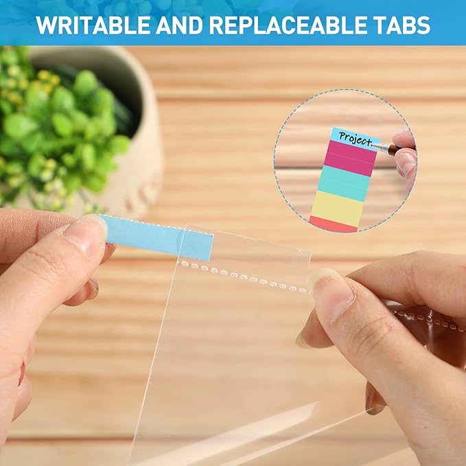 HABGP Binder Dividers with Tabs, 8 Tab Sheet Protectors for 3 Ring Binder, Clear Dividers for 3 Ring Binder Page Protectors, Notebook Binder Sleeves with Pockets, 3 Set (24 Pcs)