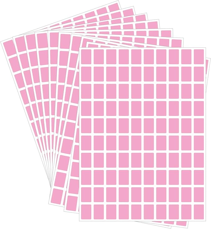 Starboling Color Coding Labels,3000 PCS 1/2" x 3/4" Pink Rectangular Colored Labels Stickers,for Garage Sale,Price Tags,File Folder Tabs,and Classroom Organization