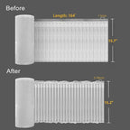 Large Bubble Cushioning Wrap for Packing 15.75inch*164feet Inflatable Air Pillows for Shipping & Moving Fragile Items Heavy Duty Wine Packaging Glass Bottle Packing Material with Pump, 55um