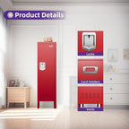 Metal Cabinet Home Office Storage, Lockable Steel Locker with Door, 54" Height, Multi-Purpose for Home, Office, Gym, School, Garage