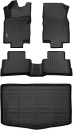 HAFIDI® Floor Mats & Cargo Liner Set Fit for 2017-2022 Nissan Rogue Sport (Cargo Liner Only Fit The Lower Deck) All Weather Protection TPE Car Full Set Floor Liners Custom Accessories - Black