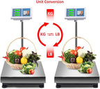 Giantex 660lbs Weight Computing Digital Scale Floor Platform Scale Postal Scale Accurate Shipping Mailing LB/KG Price Calculator Stainless Steel High-Definition Display Screen