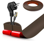 Floor Cord Cover Cable Cavity Self Adhesive Cord Hider Floor 10FT Floor Cable Management Power Cord Protector Floor Electric Cord Covers for Offices, Gym, Exhibitions (CoffeeBrown, 1.97" x 10')