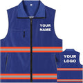 YOWESHOP Lightweight Zip-Up Safety Vest with Pockets for Outdoor Activities,Custom Logo Sleeveless Windbreaker