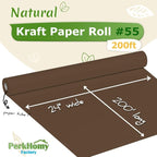 PerkHomy 24" x 2,400" (200') Coffee Kraft Paper Roll for Craft Bulletin Board Paper Art Table Covering Crafting Gift Wrapping Bouquet Packing Parcel 80GSM 55LB (Coffee, 24" x 200')