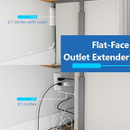 LIDER Outlet Extender with 3 Receptacles, 12W USB Type-A, and USB Type-C, USB Port, Ultra-Thin Wall Plate Plug with Cord Extender, 3-Outlet Power Strip, Flat-Face, ETL-Listed, 3ft Cord, White, 2 Pack