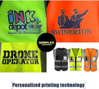 YOWESHOP High Reflective Visibility Safety Vest with Pockets and Zipper Custom Your Logo Safety Workwear