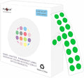 PARLAIM 1/4 Inch Round Permanent Adhesive Color-Code Dot Stickers, 1000 Stickers Roll Dispenser Box Green Circle Labels