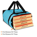 2Pk Insulated Reusable Tote Bag for Grocery Shopping for Women/Men, Pizza/Food Delivery Bag to Keep Food Cold/Hot for Professional Catering, Cooler bags for Travel/Beach/Picnic, Blue