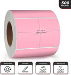 Pink Rectangle Stickers 3 x 2 Inch Color Coding Labels Vinyl Roll Self-Adhesive Waterproof Removable 500 PCS
