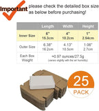 6x4x1'' Small Shipping Boxes 25 Pack (Inner Size), Corrugated Cardboard Mailers for Business, White (CM641-25)