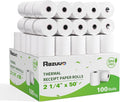 (100 Rolls) 2 1/4 x 50 Thermal Receipt Paper, White BPA-Free, Compatible with POS, Credit Card Terminals and Most Register Machines