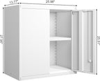 GREATMEET Metal Wall Cabinet, Wall Mounted Storage Cabinet with Lock for Garage Storage, White Floating Cabinet with Doors and Adjustable Shelf for Utility Room