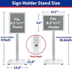 Sign Stand 8.5x11inch Pedestal Sign Holder Poster Stand 3Packs Adjustable Floor Standing Sign Holder with Heavy Duty Display Stand for Indoor Outdoor Business Store Sign Holders(Silver)