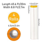 Pre-Taped Masking Film, 4 Rolls 8.8 x 65 Feet Plastic Sheeting, Painters Drop Cloth for Automotive, Furniture, and Appliance Protection