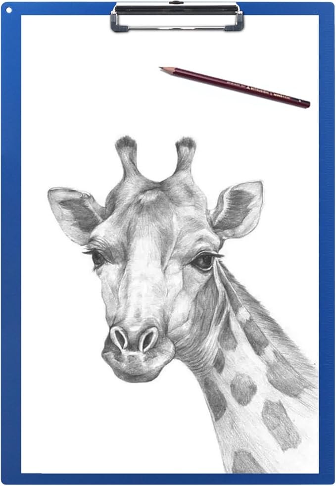 Acocony 11x17 Clipboard Vertical with Ruler Extra Large Clipboard Low Profile Clip 11 x 17 Clipping Board Plastic Blue Pack of 1