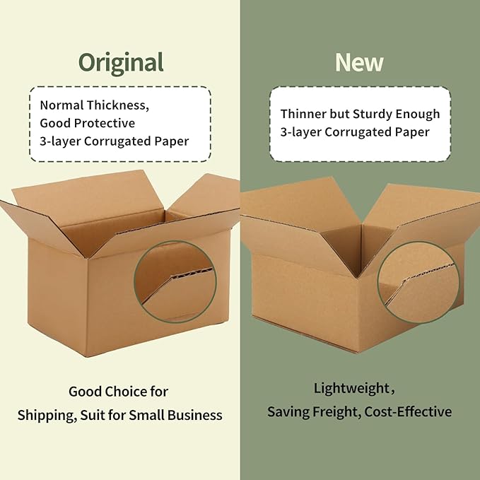 CRUGLA 40 Packs 8x6x3 Shipping Boxes for Small Business, Corrugated Cardboard Boxes Bulk for Shipping Packing Mailing