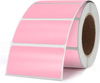 Pink Color Coding Labels 1 × 2 Inches Self-Adhesive Vinyl Rectangle Stickers Waterproof Name Tags Removable Roll for Office School Home 500 PCS