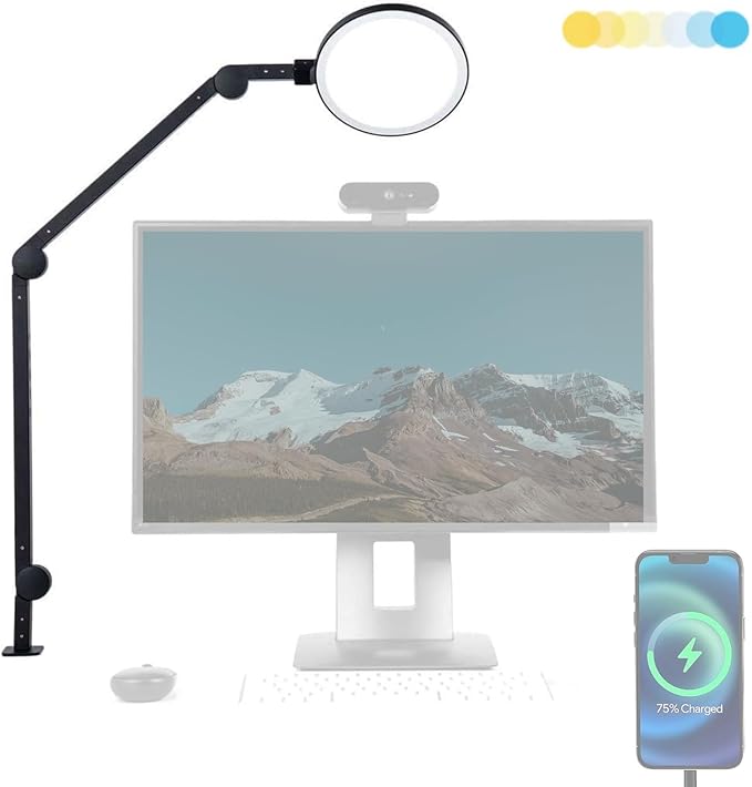 Lume Cube Edge Light 2.0 Bi-Color LED Desk Lamp - Black