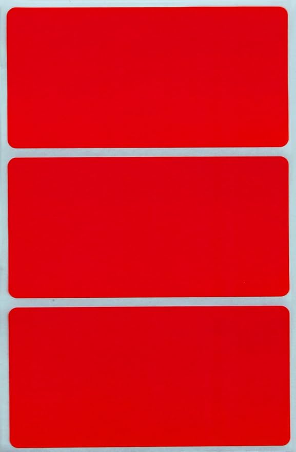 Royal Green Rectangular Stickers Color-Coding Labels for Organizing, Moving, and Storage Boxes 4" x 2" Stickers to Write On Name Tags, 150-Pack (Red)
