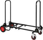 RedSwing Folding Multi-Utility Dolly Cart, Heavy Duty 8-in-1 Convertible Cart Adjustable Hand Truck/Platform Cart with R-Trac Wheels, 38" to 48" Telescoping Frame, 330lbs Load Capacity
