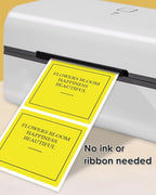 iEager Yellow Square Thermal Label Stickers, 2"x2" Self-Adhesive Square Direct Thermal Labels with Perforation Line, 500 Sheets/Roll