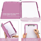 SFLHHDM Purple Clipboard with Storage, Clip Boards 8.5x11, Plastic Clipboard with Pen Holder, Teacher Clip Board, Clipboards Organizer for Women Teachers Work, School & Office Supplies