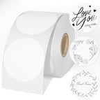 CLASSY Circle Thermal Sticker Labels, 2" Thermal Stickers, Multi-Purpose Round Direct Thermal Labels for Name Tag, Small Business Labeling, Inventory and Color Coding, 750 Labels/1 Roll,White
