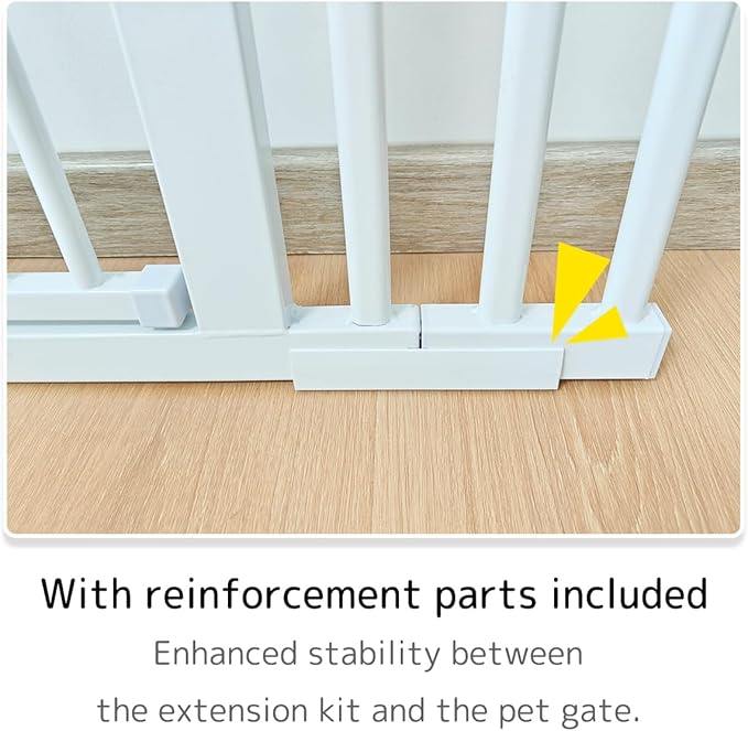 Lumizone Extra Tall Cat Gate Extension Kit 61.02" High Pressure Mounted 2025 New 29.52" Extra Wide 1.37" Gap No Drilling Tall Pet Gate for Dogs (White, 61.02" H x 29.52" W, Extension)