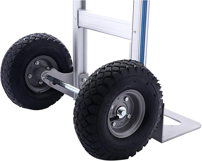 LEADALLWAY Aluminum Hand Trucks Heavy Duty with 10“ Rubber Inflatable Wheels,2 Wheel Dolly 550lbs Capacity