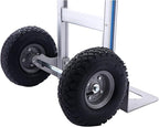 LEADALLWAY Aluminum Hand Trucks Heavy Duty with 10“ Rubber Inflatable Wheels,2 Wheel Dolly 550lbs Capacity
