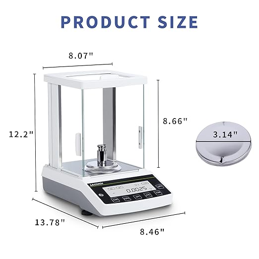 Analytical Balance 0.0001g*120g Laboratory Scale 0.1mg Accuracy High Precision Lab Scale Jewelry Scale Digital Scale 0.0001g (0.1mg*120g with Calibration Weight)