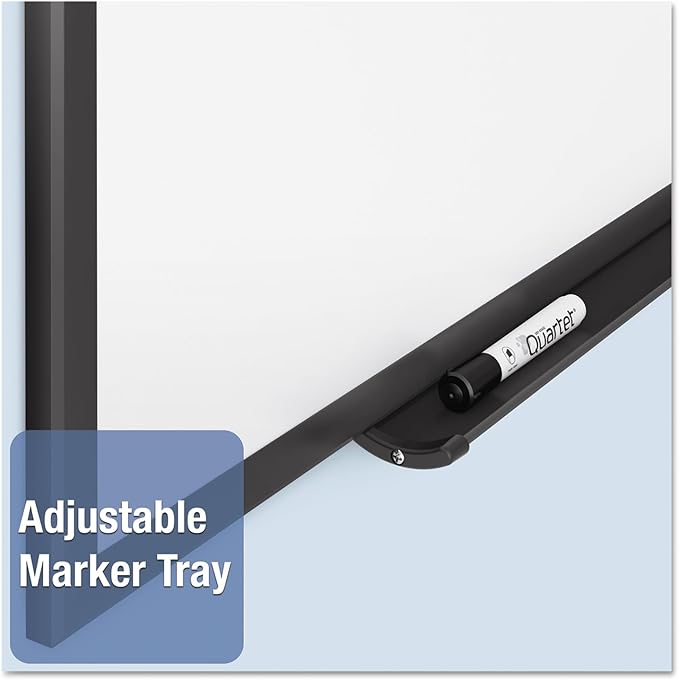 Quartet Magnetic Dry Erase White Board, 72"W x 48"H Whiteboard, Nano-Clean Surface Resists Ink Stains, Black Aluminum Frame (SM537B)
