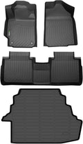 HAFIDI® Floor Mats & Cargo Liner Set Fit for 2007-2011 Toyota Camry CE/LE/SE/XLE All Weather Protection TPE Anti-Slip Automotive Full Set Floor Liners Custom Accessories - Black
