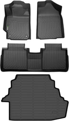 HAFIDI® Floor Mats & Cargo Liner Set Fit for 2007-2011 Toyota Camry CE/LE/SE/XLE All Weather Protection TPE Anti-Slip Automotive Full Set Floor Liners Custom Accessories - Black
